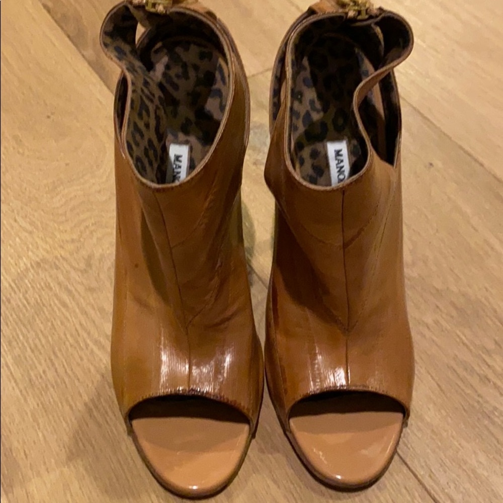 Manolo Blahnik tan booties 40.5 from Neiman Marcus